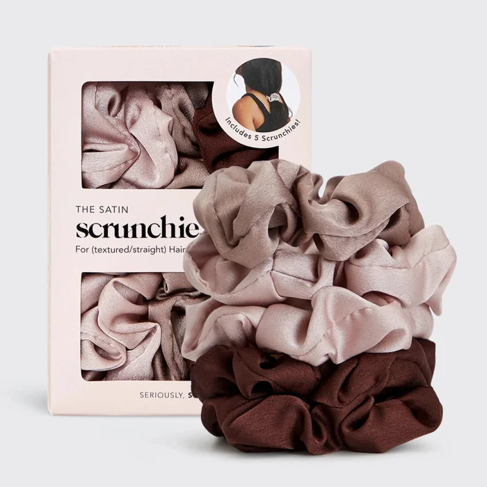 Kitsch Satin Sleep Scrunchies – Cameo