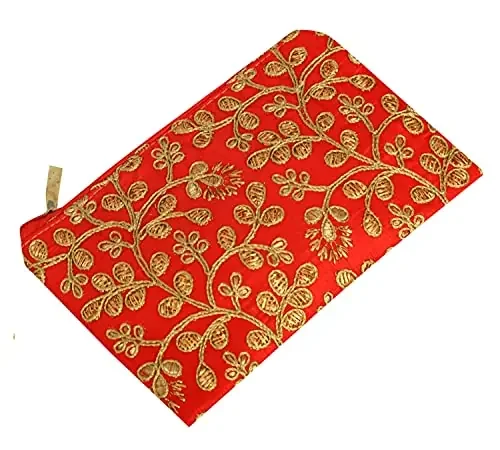 Kuber Industries Embroidery Hand Purse/Wallet For Women (Red) (HS39KUBMART022019)