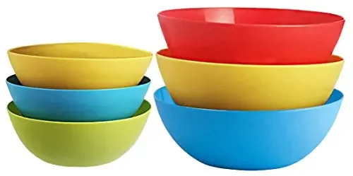 Kuber Industries Plastic Microwave Safe 6 Pieces Mixing Bowl Set- 5001000 Ml (Multi) – Ctktc034747