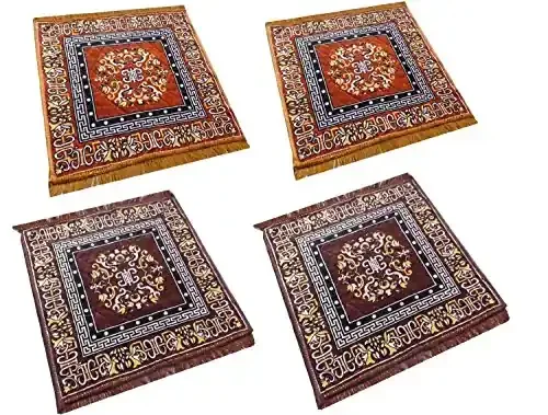 Kuber Industries Red Pooja Aasan Mat Set Of 4 Pcs (2 Ft X 2 Ft)
