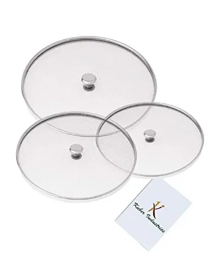 Kuber Industries Stainless Steel Food Cover Set 3-Pieces Silver