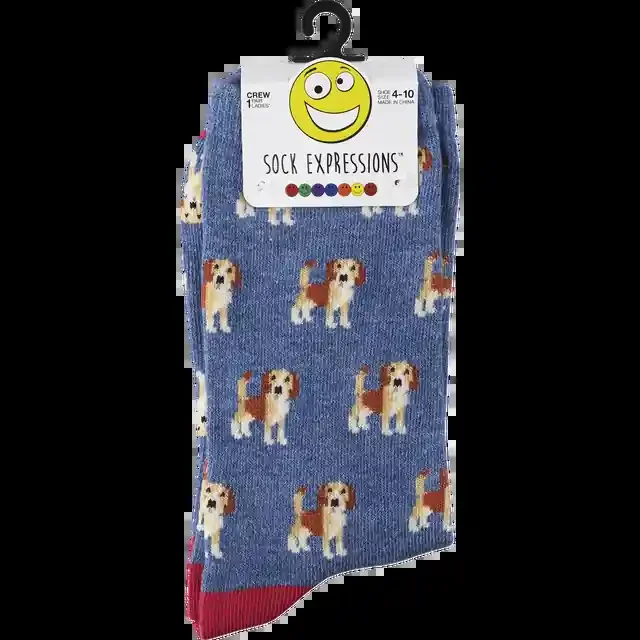 L Crew Socks – Beagles – Denim Htr