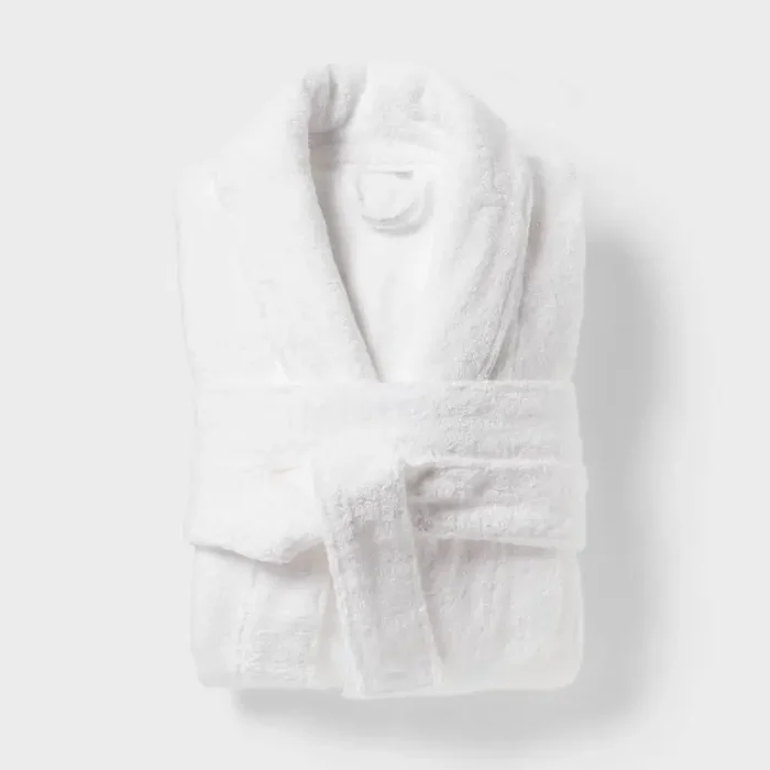 L/XL Spa Plush Bath Robe White – Threshold™