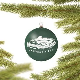 Lambeau Field 2-Tone Blown Glass Ornament