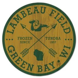 Lambeau Field Explorer Round Wood Sign
