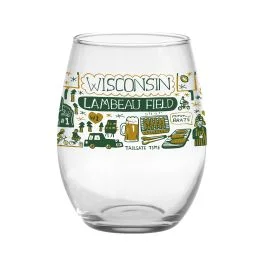 Lambeau Field Julia Gash Stemless Wine Glass