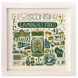Lambeau Field Julia Gash Wood Framed Print