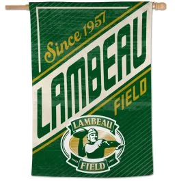 Lambeau Field Vintage Stripe Vertical Banner Flag