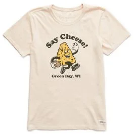 Lambeau Field Womens Life is Good Cheese T-Shirt