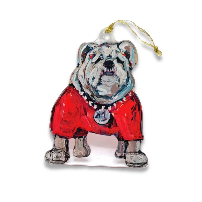 Lauren Dunn Pre-ORder GEORGIA BULLDOG ACRYLIC MASCOT ORNAMENT