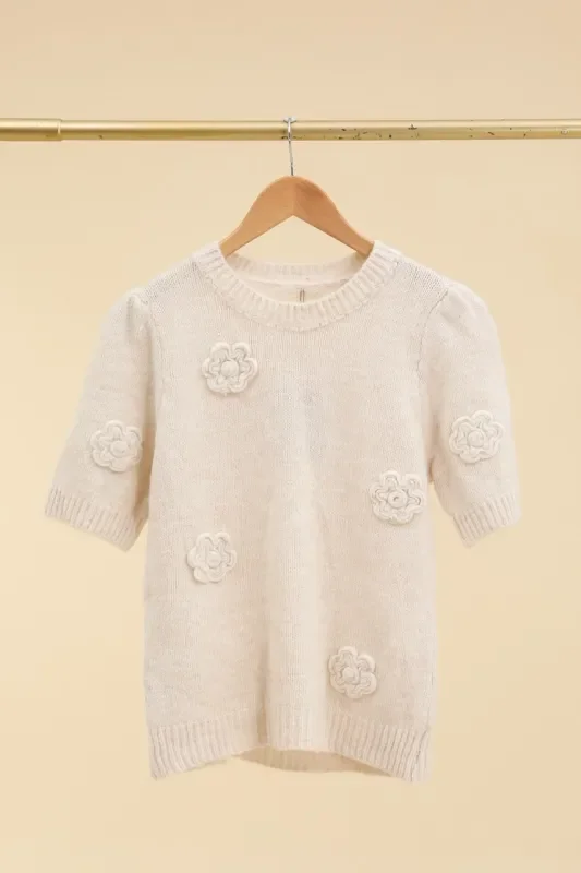 Lea & Luc Knitted Flower Sweater