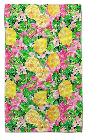 Lemons with Pink Backgrounds Eco-Friendly Towel