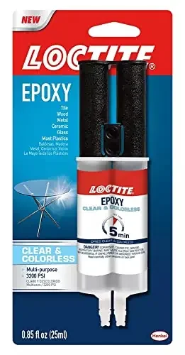 Loctite Multipurpose Epoxy Sets in 5-10 minutes Water Resistant High Strength Convenient use compatible with metal glass ceramic wood plastics china tile concrete stone dries clear 25ml