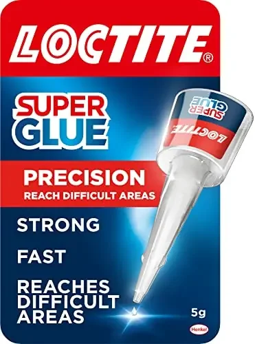 Loctite Precision Strong All Purpose Liquid Adhesive for Accurate Repairs controlled application on hard to reach surfaces bonds in seconds waterproof multi material DIY super glue 5g