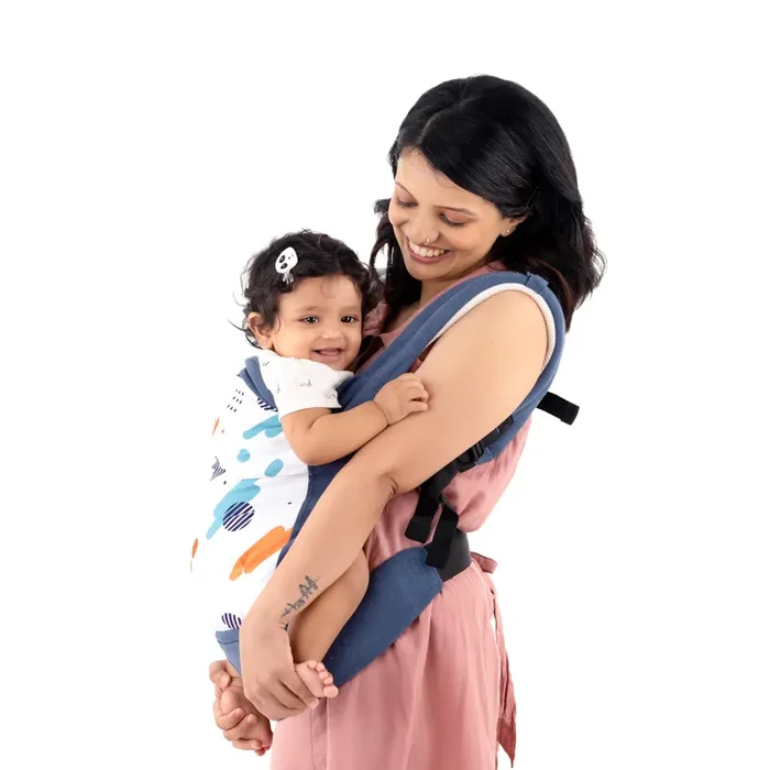 LuvLap Adore Baby Carrier with 2 carry positions, lightweight & travel friendly, 4-24Month baby, Breathable Skin friendly premium fabric, New-born to Toddler Carrier, Max weight 6-18Kg (Blue)