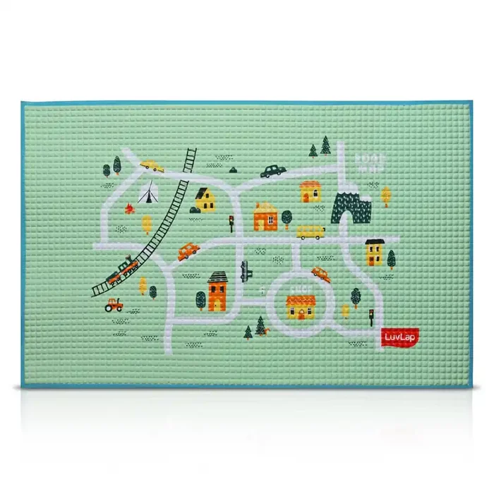 LuvLap Air-Filled Waterproof Multi-Functional Baby rubber mat for Floor – Cityscape, Baby Crawling mat, Floor mat for Kids, Bed Protector, Foldable, Lightweight & Big Size 90cmx60cm, Non Toxic, Non Slip