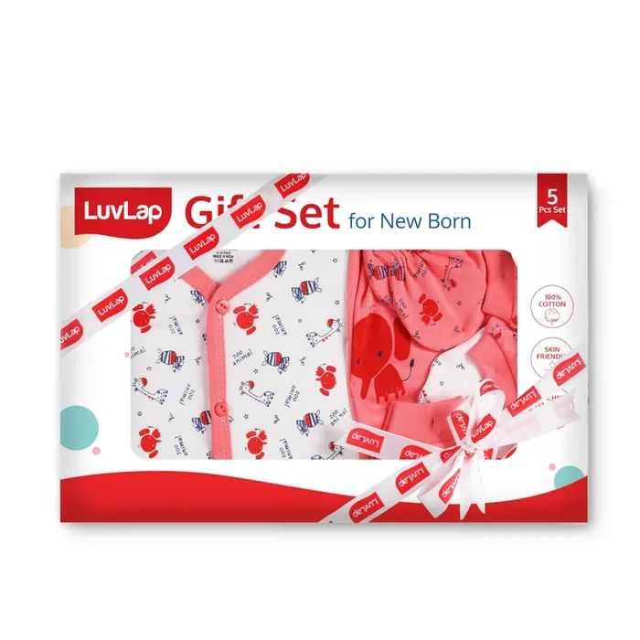 LuvLap Unisex Kid Cotton Printed Gift Set