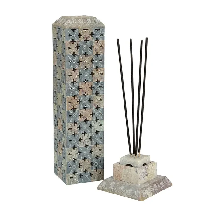 MARBLE INLAY ART AGRA – PACCHIKARI Agarbatti Stand soap Stone Marble Jaali Work Incense Holder