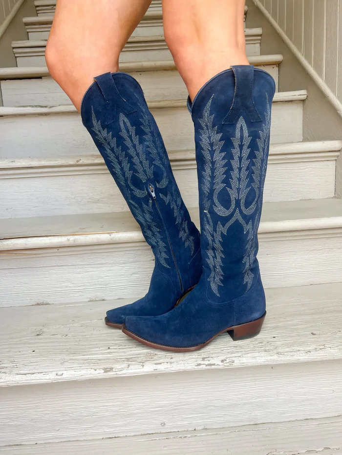 Mayra Boots – Indigo Navy Suede (6)