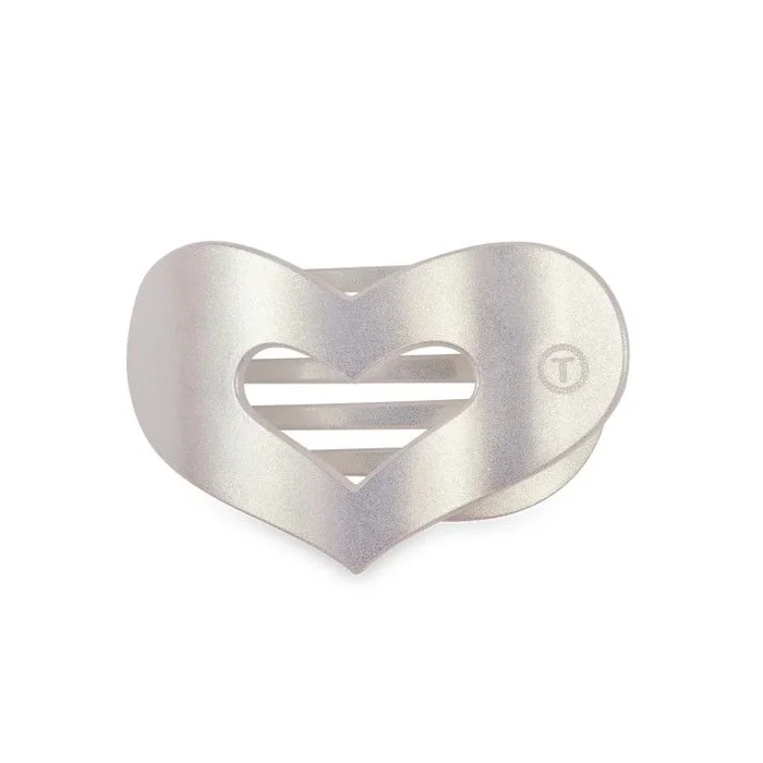Medium Flat Heart Hair Clip Mother of Pearl