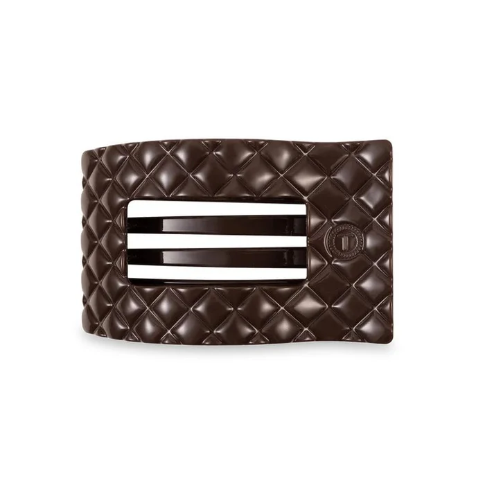 Medium Flat Rectangle Clip Quilted Truly Taupe