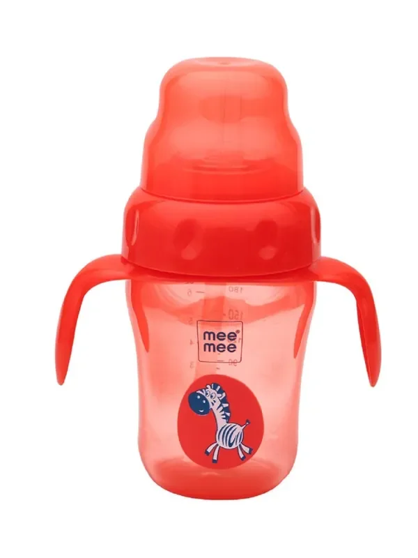 Mee Mee Baby Trainer Sippy Cup Soft Spout, Leakproof Sipper for Toddlers Dual Handle for Easy Grip Non -Toxic, Lightweight & BPA Free, Red (240 Ml)