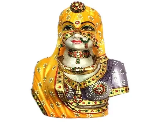 MEENAKARI ENAMEL PRODUCTS Decorative Rajasthani Traditional Marble BANI Thani Statue
