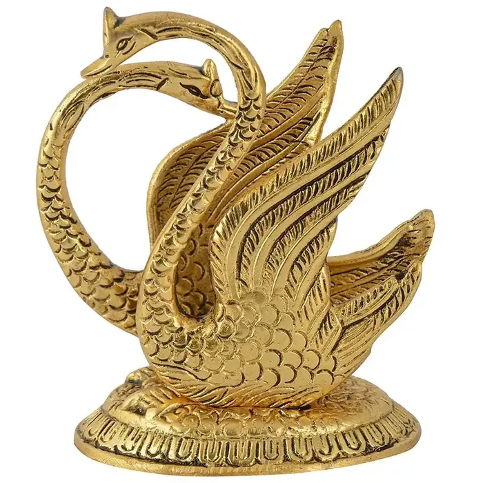 MEENAKARI ENAMEL PRODUCTS Oxidize Metal Decorative Golden Swan Duck Shape Napkin Tissue Paper Holder for Kitchen Dining Table (Size L*B*H 10 x 7 x 11 cm Golden)