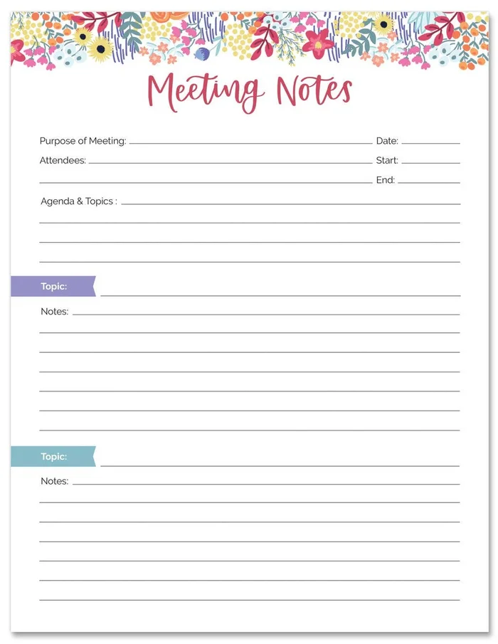 Meeting Notes Pad