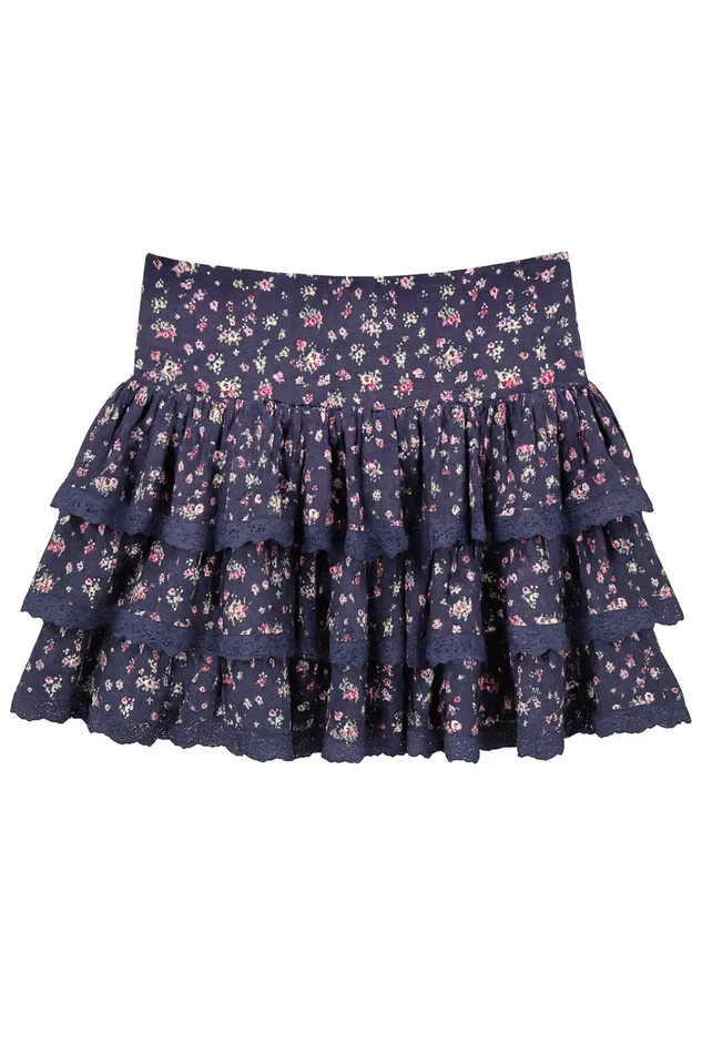 Melody Skirt in Midnight Ditsy Floral
