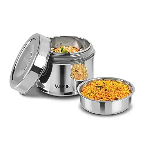 Milton Steel Snack Stainless Steel Tiffin 800 ml Steel Plain
