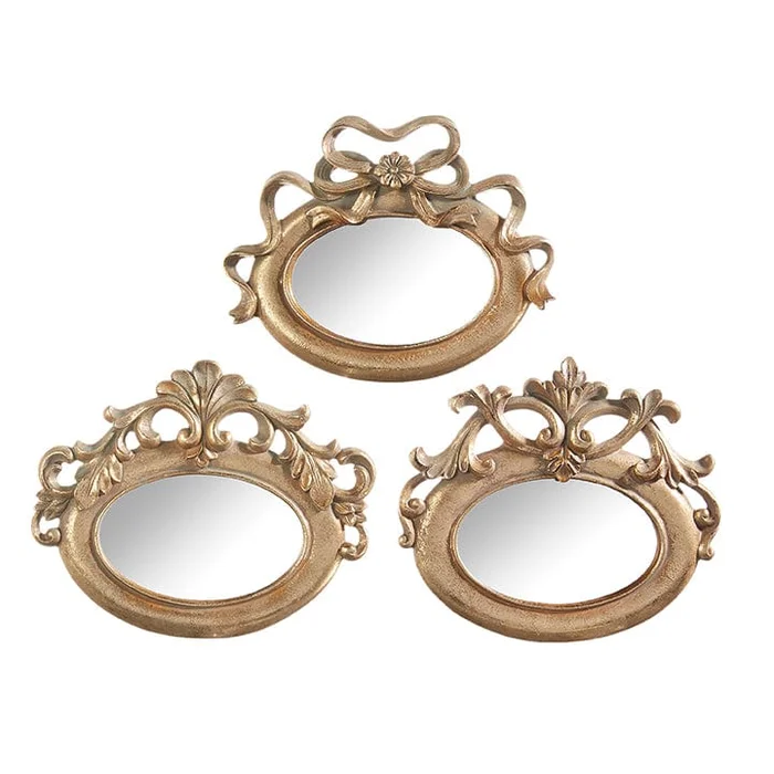 Mini Vintage Gold Leaf Mirrors