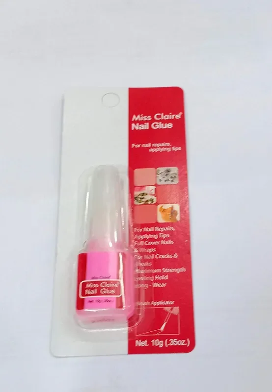 Miss Claire Brush On Nail Glue For Artificial Or Fake Nails – ( 10 Gram / .35 Oz. ) Pink