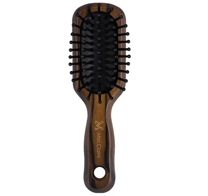 Miss Claire Paddle Hair Brush With Soft And Bristle For Smoothening, Straightening, Styling And Curling For Men And Women (Bronze) (P79106F)