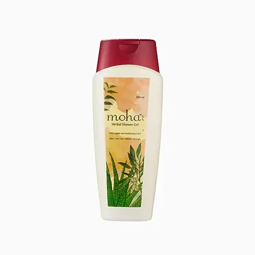 moha Herbal Shower Gel â Soft Supple and Moisturised Skin with Aloe Tea Tree Neem and Orange Herbal Body Wash Gel (200ml)