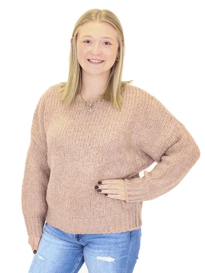 Molly Bracken Chunky Knit Sweater – Dusty Pink