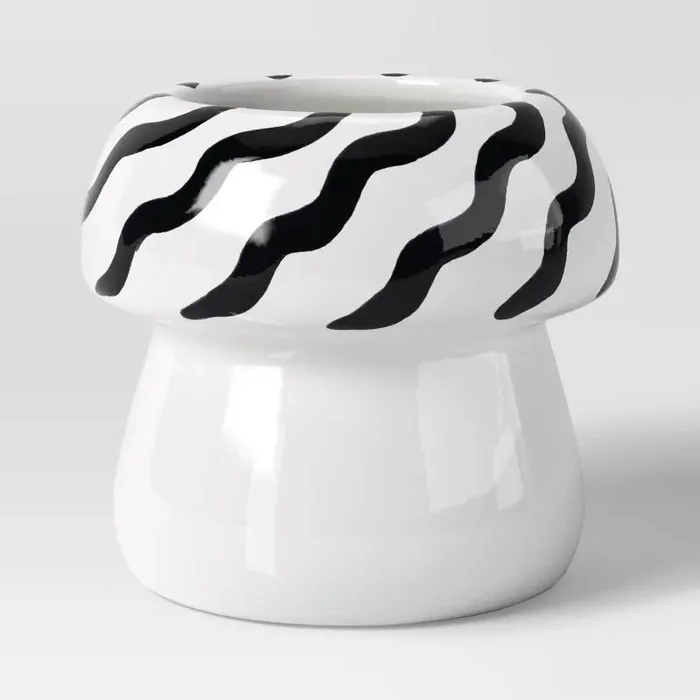 Mushroom Decorative Vase White/Black – Room Essentials™