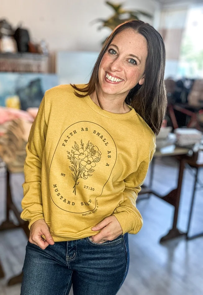 Mustard Seed Faith Women’s Christian Graphic Sweatshirt