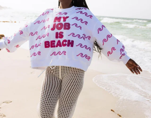 My Job Is Beach Sweatshirt – Queen of Sparkles