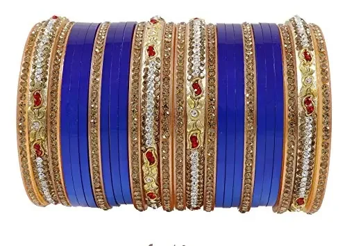 NMII Acrylic Chuda Set for Womens Girls (Blue2.8Pack of 26)