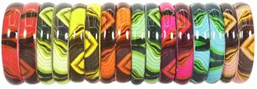 NMII Glass With Texture Pattern Design Kada Set For Women and Girls(Multi_2.8 Inches) Pack Of 16 Kada Set 2.8 Glass No Gemstone