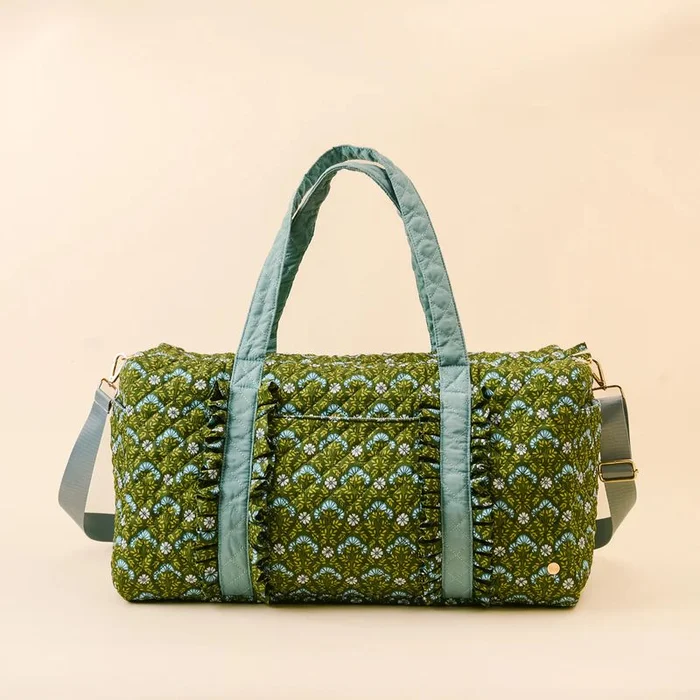 On the Go Quilted Weekender Bag Everbloom Forest Green