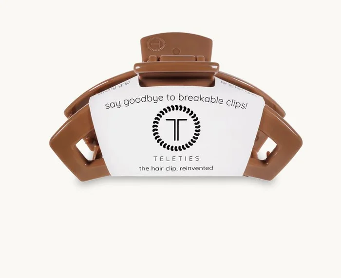 Open Medium Hair Clip Caramel