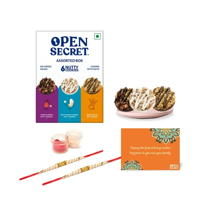 Open Secret Holi Gift Box Combo of 4 Dry Fruits Gift Box, Cookies, Gift Hamper, Holi Gift Hampers, Gift Set, Corporate Gifts for Employees with Festive Card