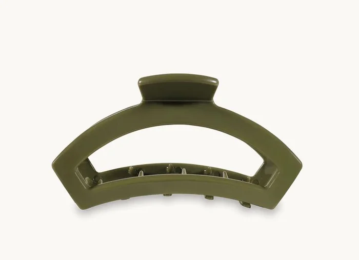 Open Tiny Hair Clip Olive