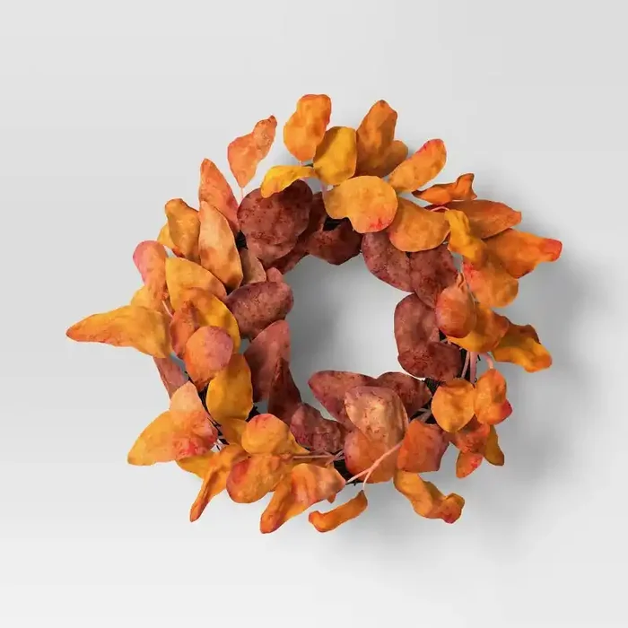 Orange Leaf Fall Mini Wreath – Room Essentials™