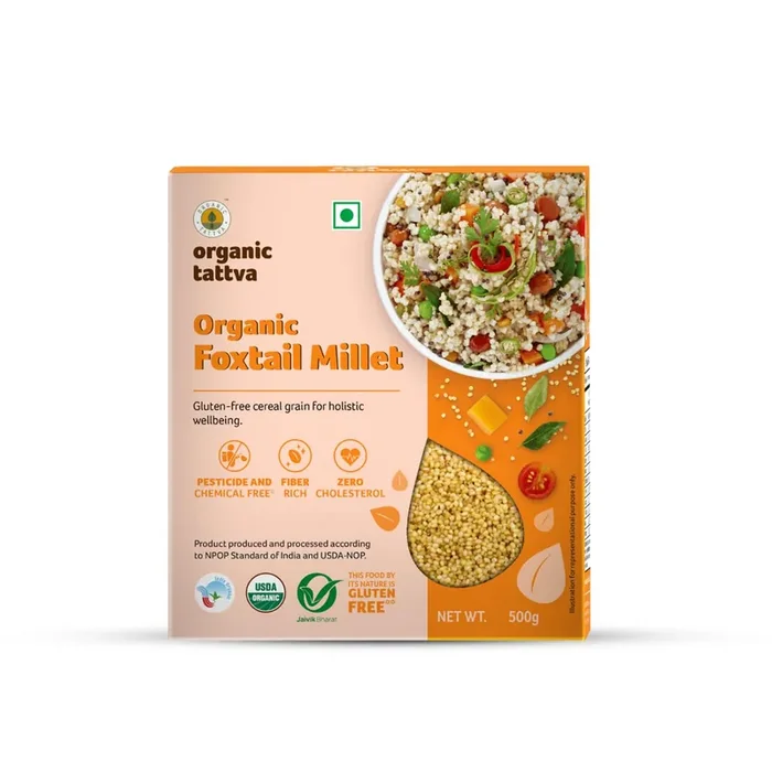 Organic Tattva – Organic Foxtail Millet 500 Gram High Protein, Zero Cholesterol and Fiber Rich
