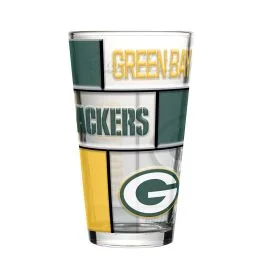 Packers Quilted Stained Glass Pint Glass