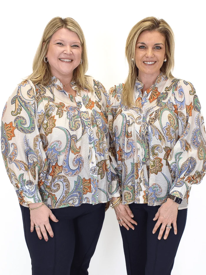 Paisley Bubble Sleeve Blouse – Ivory