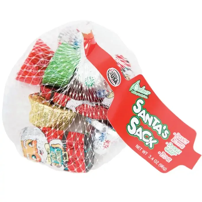 Palmer Santas Sack Fudge Bells Mini Kringles Peanut Butter Cups